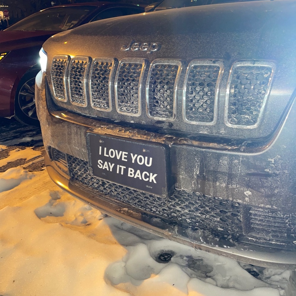 I love you say it back vanity plate